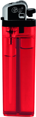 GO Transparent Einweg Feuerzeug – rot bedrucken, Art.-Nr. 681013 GO Transparent Einweg Feuerzeug – rot bedrucken, Art.-Nr. 681013