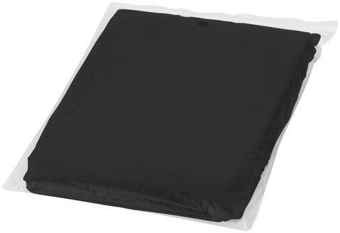 Ziva Einweg Regenponcho mit Hülle, schwarz bedrucken, Art.-Nr. 10042900