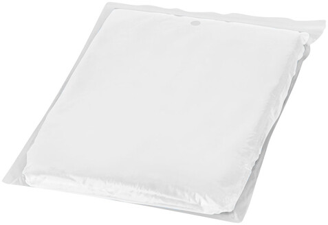 Ziva Einweg Regenponcho mit Hülle, weiss bedrucken, Art.-Nr. 10042903
