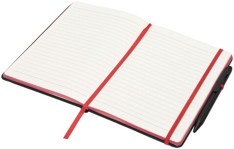 Noir Edge A5 Notizbuch mit farbigem Rand, schwarz, rot bedrucken, Art.-Nr. 21021004 Noir Edge A5 Notizbuch mit farbigem Rand, schwarz, rot bedrucken, Art.-Nr. 21021004