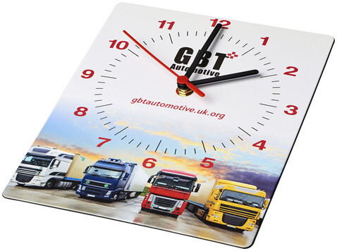 Brite-Clock® rechteckige Wanduhr, schwarz bedrucken, Art.-Nr. 21053100 Brite-Clock® rechteckige Wanduhr, schwarz bedrucken, Art.-Nr. 21053100