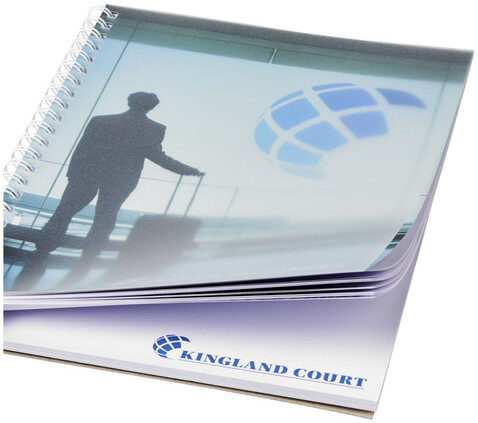 Desk-Mate® A5 Notizbuch mit Kunststoff Cover und Spiralbindung, weiss bedrucken, Art.-Nr. 21247002