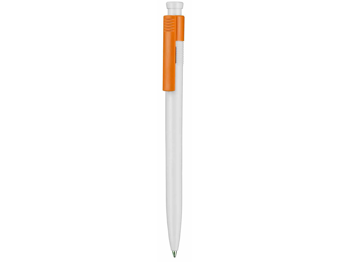 Kugelschreiber HOT–weiss/orange bedrucken, Art.-Nr. 00110_0101_0501