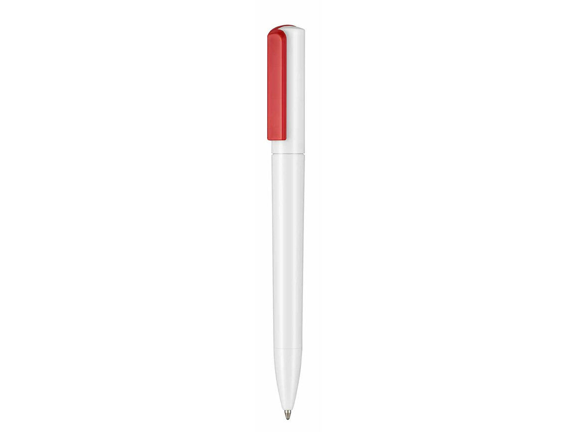 Kugelschreiber SPLIT–weiss/signal-rot bedrucken, Art.-Nr. 00126_0101_0601