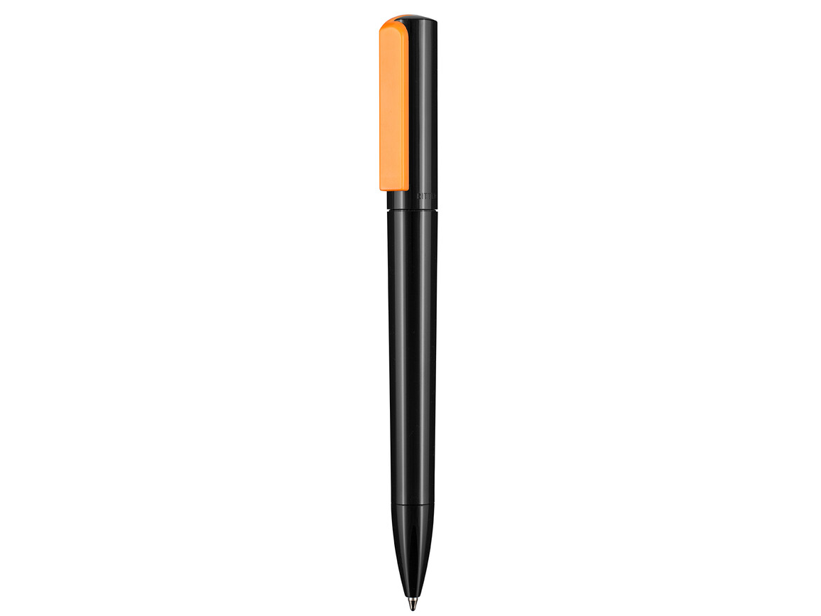 Kugelschreiber SPLIT–schwarz/neon-orange bedrucken, Art.-Nr. 00126_1500_0590