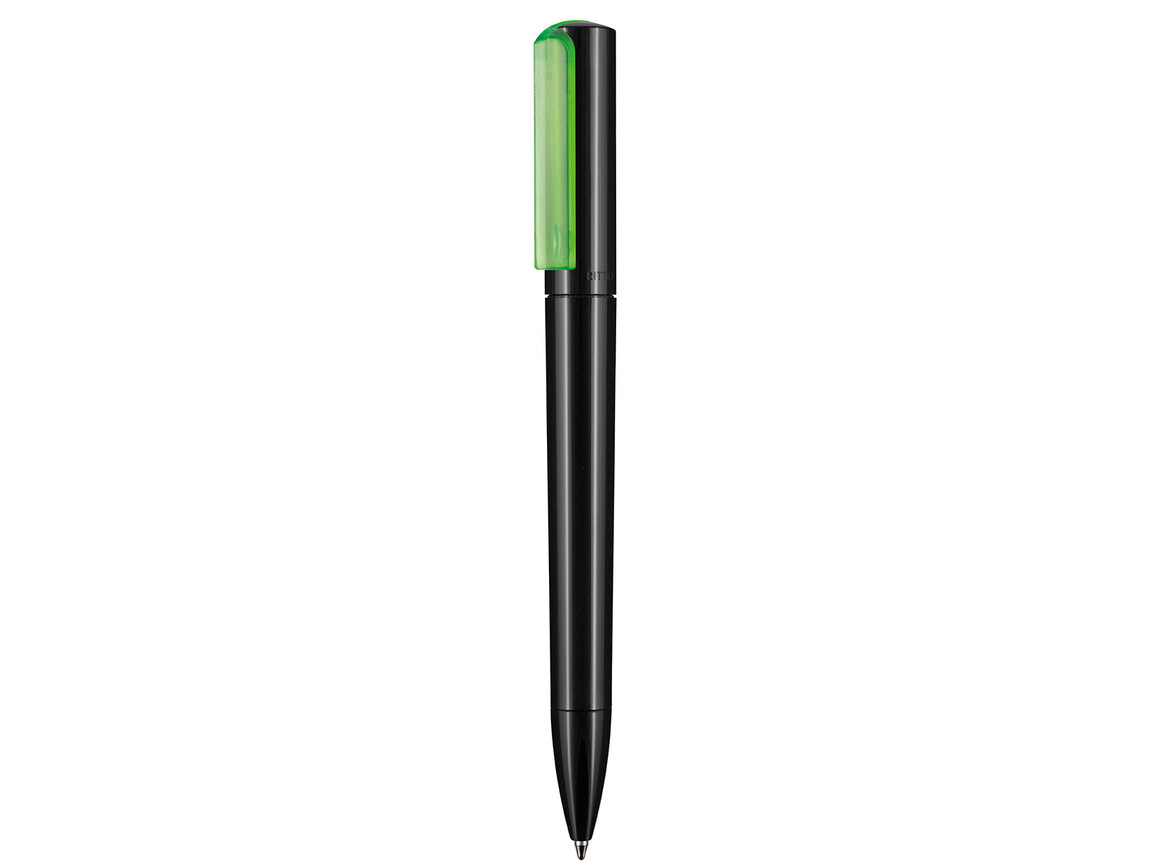 Kugelschreiber SPLIT–schwarz/neon grün transparent bedrucken, Art.-Nr. 00126_1500_4090