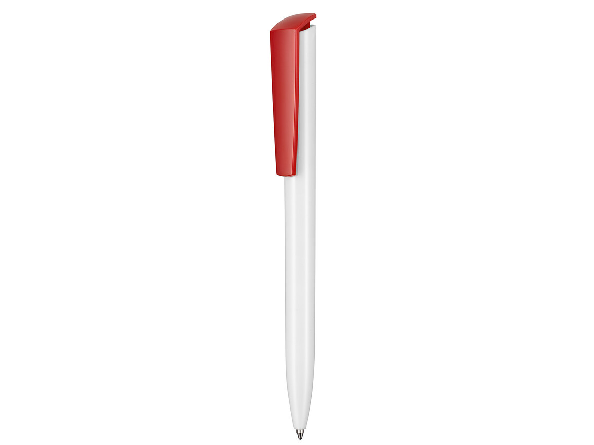 Kugelschreiber TRIGGER–weiss/signal-rot bedrucken, Art.-Nr. 00127_0101_0601