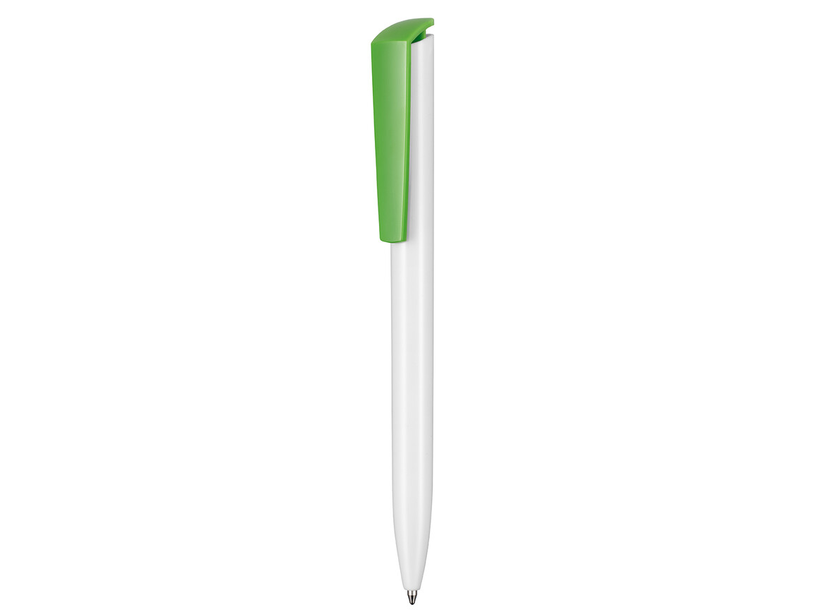 Kugelschreiber TRIGGER–weiss/Apfel-grün bedrucken, Art.-Nr. 00127_0101_4076