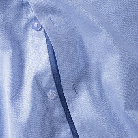 Russell Europe Tailored Contrast Herringbone Shirt LS, White/Silver/Convoy Grey, S bedrucken, Art.-Nr. 022000873
