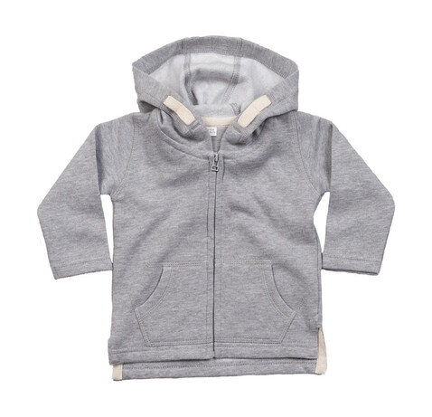 BabyBugz Baby Hoodie, Heather Grey Melange, 6-12 bedrucken, Art.-Nr. 032471263