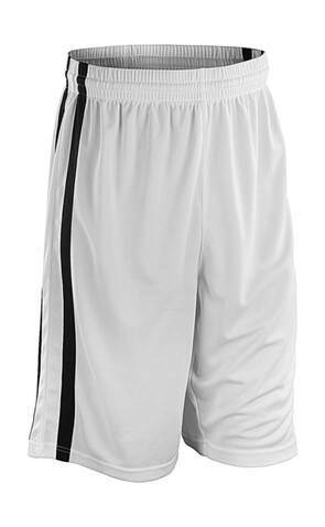 Result Men`s Quick Dry Basketball Shorts, White/Black, M bedrucken, Art.-Nr. 092330563