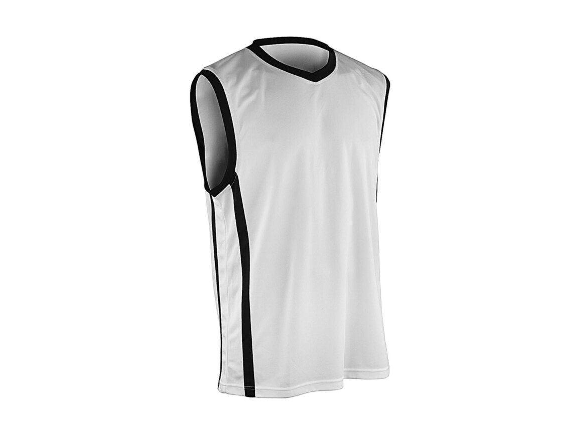 Result Men`s Quick Dry Basketball Top, White/Black, L bedrucken, Art.-Nr. 105330564
