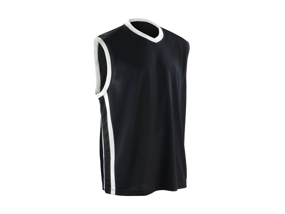 Result Men`s Quick Dry Basketball Top, Black/White, 2XL bedrucken, Art.-Nr. 105331506