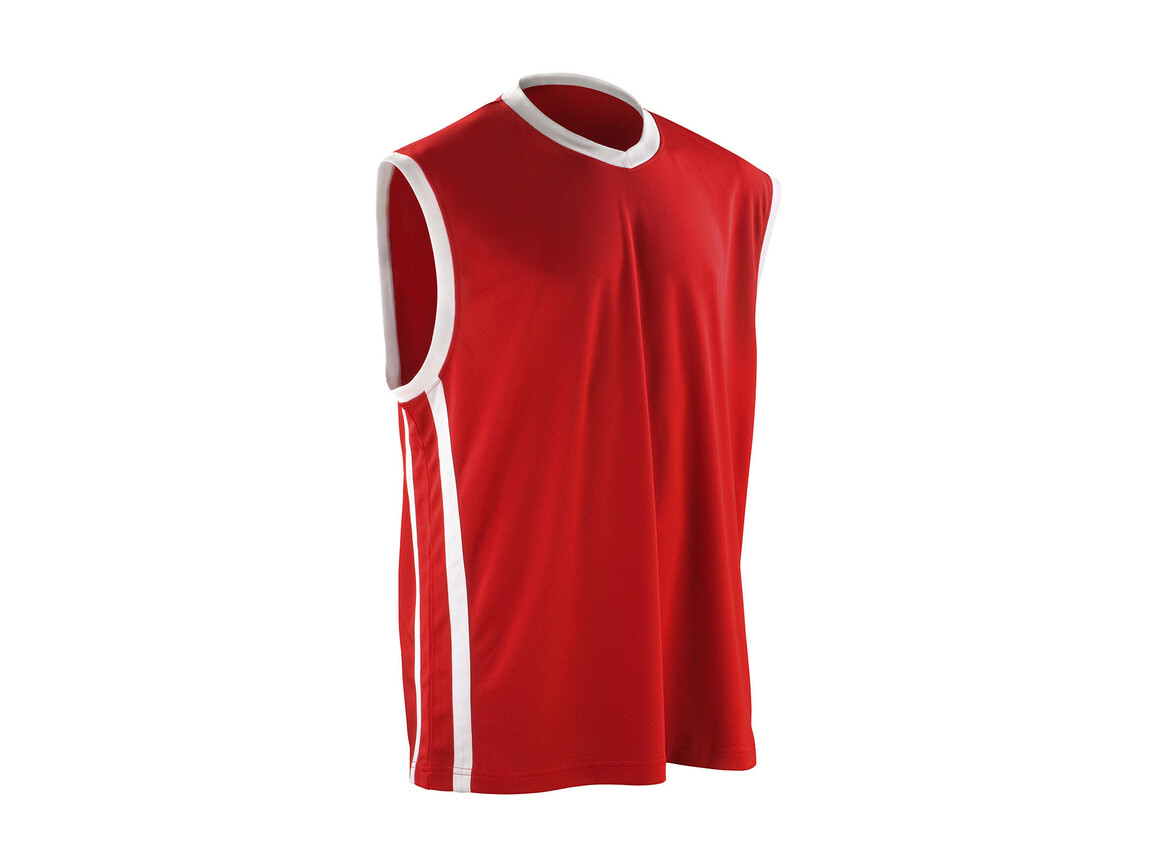 Result Men`s Quick Dry Basketball Top, Red/White, S bedrucken, Art.-Nr. 105334502