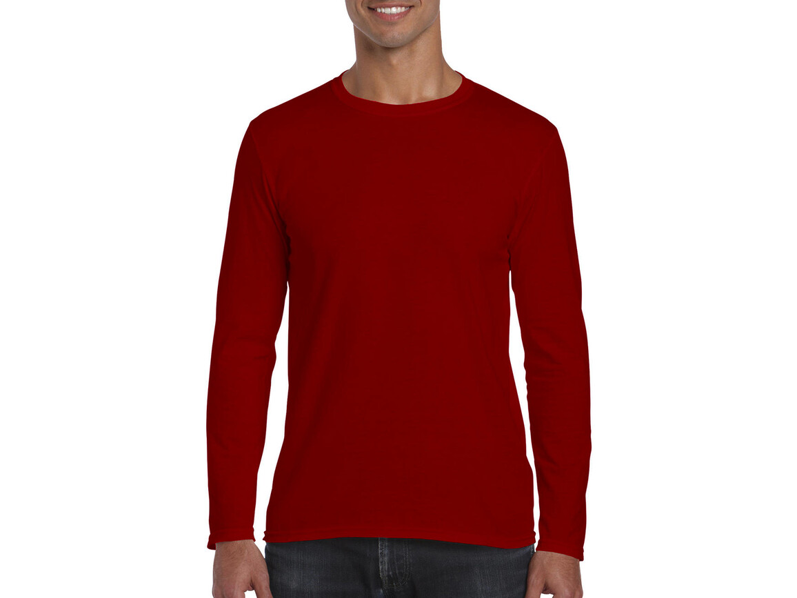 Gildan Softstyle® Long Sleeve Tee, Red, S bedrucken, Art.-Nr. 107094003