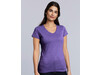 Gildan Ladies` Softstyle® V-Neck T-Shirt, Azalea, M bedrucken, Art.-Nr. 109094254