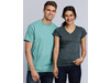 Gildan Ladies` Softstyle® V-Neck T-Shirt, Azalea, S bedrucken, Art.-Nr. 109094253
