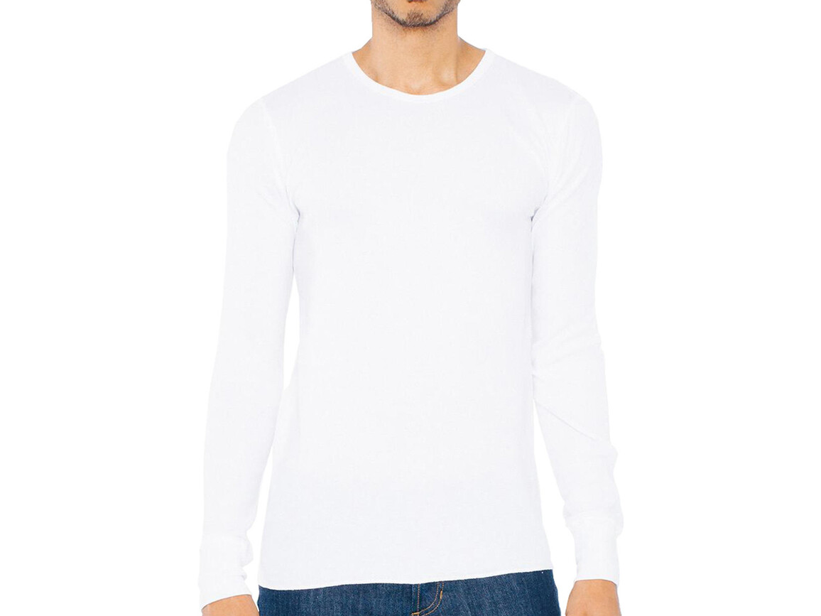 American Apparel Unisex Baby Thermal LS T-Shirt, White, XL bedrucken, Art.-Nr. 110070006