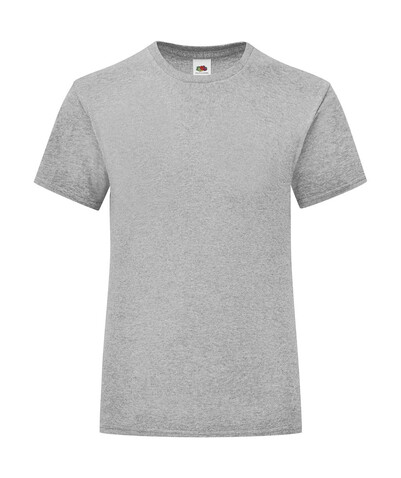Fruit of the Loom Girls` Iconic 150 T, Heather Grey, 140 (9-11) bedrucken, Art.-Nr. 114011236