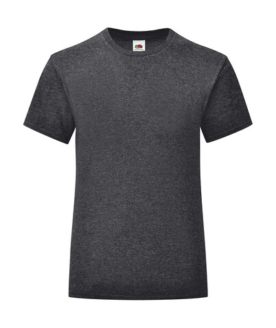Fruit of the Loom Girls` Iconic 150 T, Dark Heather Grey, 104 (3-4) bedrucken, Art.-Nr. 114011263