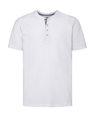 Russell Europe Men`s Henley HD T, White, XS bedrucken, Art.-Nr. 168000002