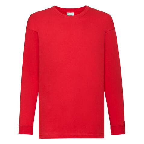 Fruit of the Loom Kids` Valueweight Long Sleeve T, White, 104 (3-4) bedrucken, Art.-Nr. 185010003
