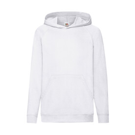 Fruit of the Loom Kids` Lightweight Hooded Sweat, White, 116 (5-6) bedrucken, Art.-Nr. 218010004