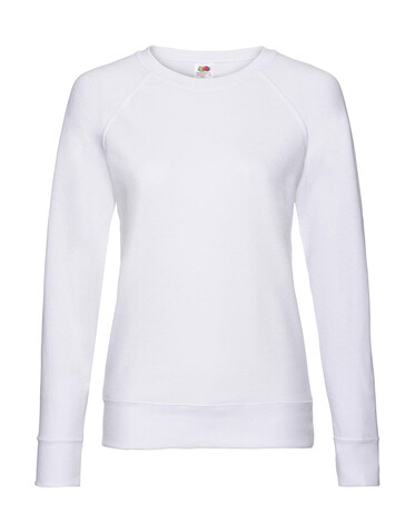 Fruit of the Loom Ladies` Lightweight Raglan Sweat, White, XS bedrucken, Art.-Nr. 229010002