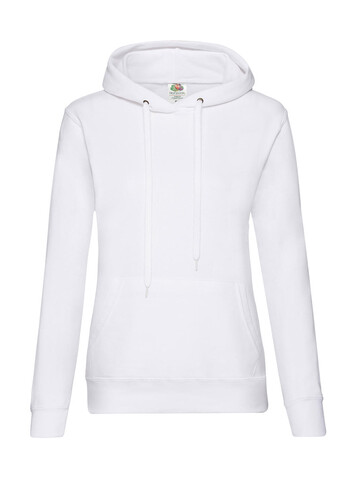 Fruit of the Loom Ladies` Classic Hooded Sweat, White, XS bedrucken, Art.-Nr. 249010002