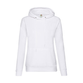 Fruit of the Loom Ladies` Classic Hooded Sweat, White, XS bedrucken, Art.-Nr. 249010002