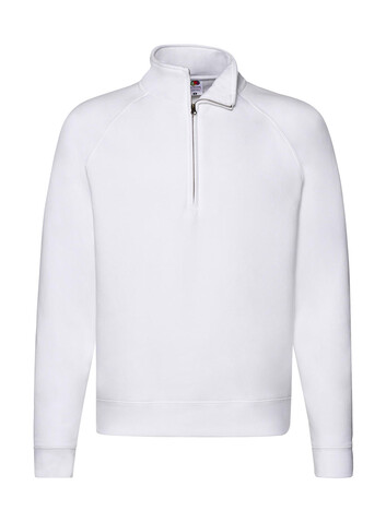 Fruit of the Loom Premium Zip Neck Sweat, White, S bedrucken, Art.-Nr. 261010003