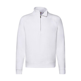 Fruit of the Loom Premium Zip Neck Sweat, White, S bedrucken, Art.-Nr. 261010003