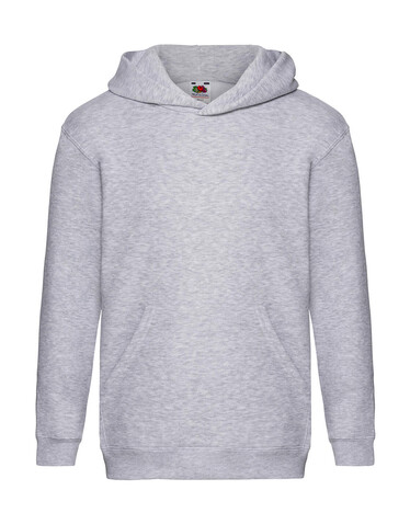 Fruit of the Loom Kids` Premium Hooded Sweat, Heather Grey, 116 (5-6) bedrucken, Art.-Nr. 278011234