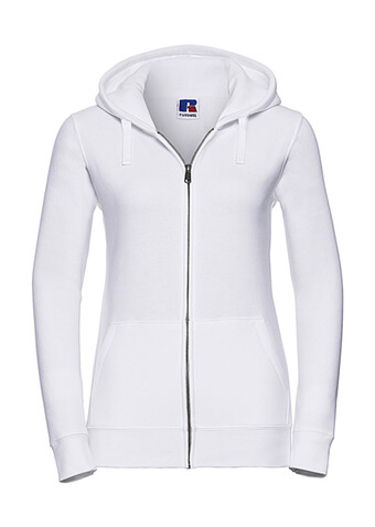 Russell Europe Ladies` Authentic Zipped Hood, White, XL bedrucken, Art.-Nr. 283000006