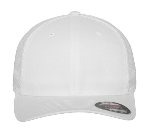 Flexfit Mesh Cotton Twill Trucker Cap, White, S/M bedrucken, Art.-Nr. 302680001