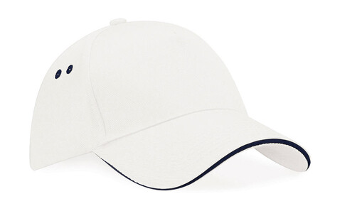Beechfield Ultimate 5 Panel Cap - Sandwich Peak, White/French Navy, One Size bedrucken, Art.-Nr. 303690530 Beechfield Ultimate 5 Panel Cap - Sandwich Peak, White/French Navy, One Size bedrucken, Art.-Nr. 303690530