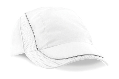 Beechfield Coolmax® Flow Mesh Cap, White, One Size bedrucken, Art.-Nr. 318690000