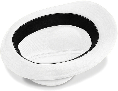 Beechfield Fedora, White/Black, S/M bedrucken, Art.-Nr. 327690561 Beechfield Fedora, White/Black, S/M bedrucken, Art.-Nr. 327690561