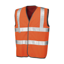 Result Safety Hi-Vis Vest, Fluorescent Orange, S/M bedrucken, Art.-Nr. 421334054