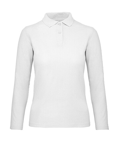 B & C ID.001 LSL /women Polo, White, XS bedrucken, Art.-Nr. 503420002 B & C ID.001 LSL /women Polo, White, XS bedrucken, Art.-Nr. 503420002
