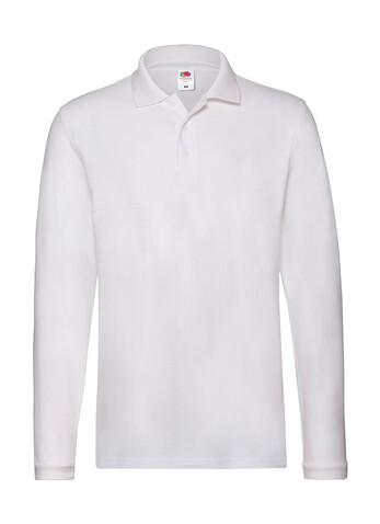 Fruit of the Loom Premium Long Sleeve Polo, White, S bedrucken, Art.-Nr. 542010003 Fruit of the Loom Premium Long Sleeve Polo, White, S bedrucken, Art.-Nr. 542010003