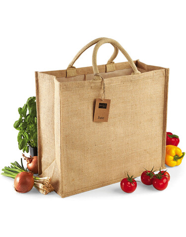 Westford Mill Jumbo Jute Shopper, Natural, One Size bedrucken, Art.-Nr. 608280080