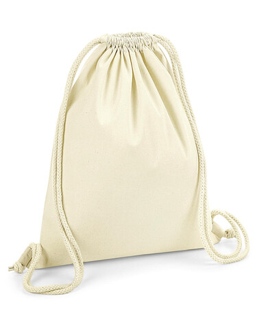 Westford Mill Organic Premium Cotton Gymsac, Natural, One Size bedrucken, Art.-Nr. 661280080