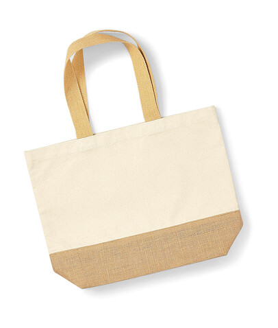 Westford Mill Jute Base Canvas Tote, Natural, One Size bedrucken, Art.-Nr. 665280080 Westford Mill Jute Base Canvas Tote, Natural, One Size bedrucken, Art.-Nr. 665280080