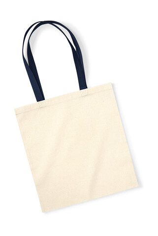 Westford Mill EarthAware™ Organic Bag for Life - Contrast Handle, Natural/French Navy, One Size bedrucken, Art.-Nr. 672280550