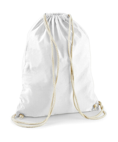 Westford Mill Cotton Gymsac, White, One Size bedrucken, Art.-Nr. 698280000