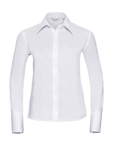 Russell Europe Ladies` Ultimate Non-iron Shirt LS, White, XS (34) bedrucken, Art.-Nr. 706000002