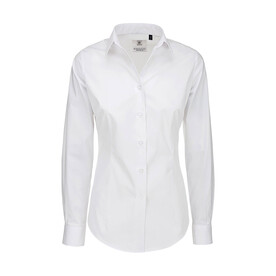 B &amp;amp; C Black Tie LSL/women Poplin Shirt, White, 3XL bedrucken, Art.-Nr. 712420008