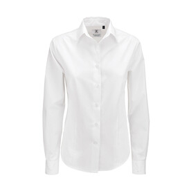 B &amp;amp; C Smart LSL/women Poplin Shirt, White, XS bedrucken, Art.-Nr. 716420002