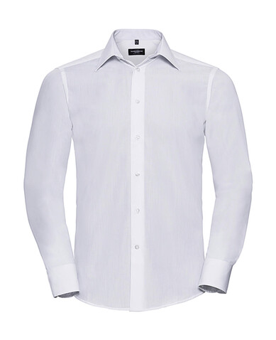 Russell Europe Tailored Poplin Shirt LS, White, S bedrucken, Art.-Nr. 717000003
